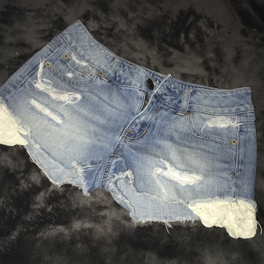Wire washed low rise shorts